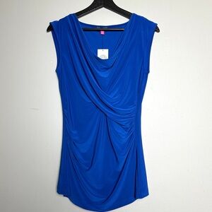 NWT Vince Camuto Royal Blue Sleeveless Blouse Size Small